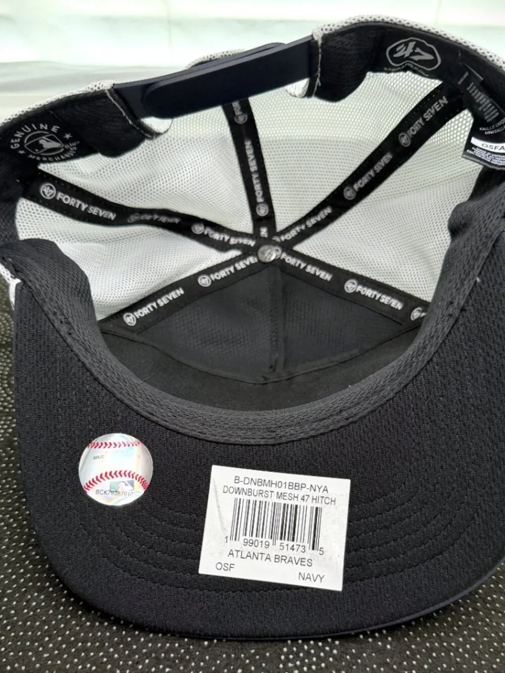Atlanta Braves '47 Hitch Navy Blue Hitch Rope Snapback White Mesh Back Cap/Hat